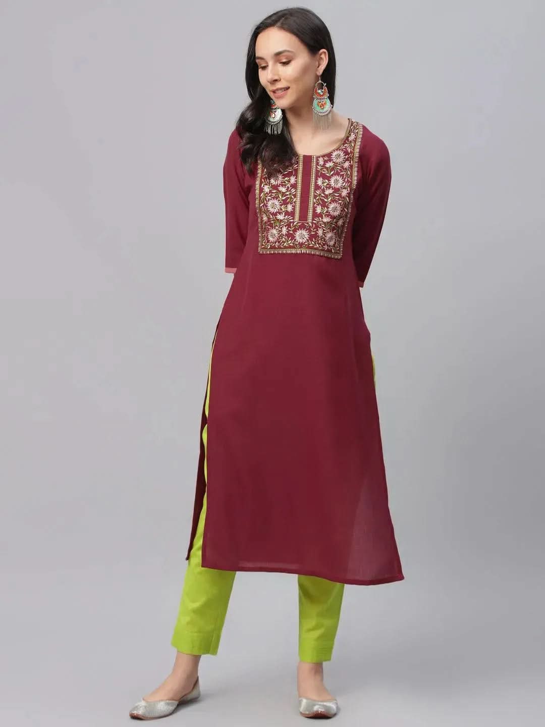 Buy Maroon Embroidered Cotton Kurta - 9151F- | Libas Ethnic Wear Online
Buy Maroon Embroidered Cotton Kurta - 9151F- | Libas Ethnic Wear Online