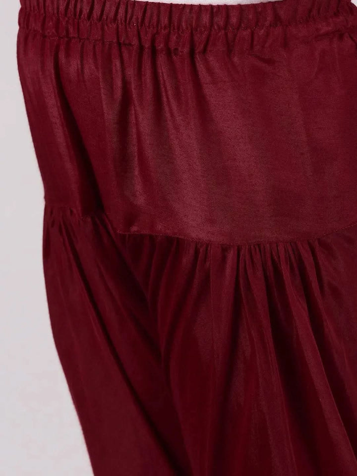 Maroon Embroidered Georgette Suit Set - Libas