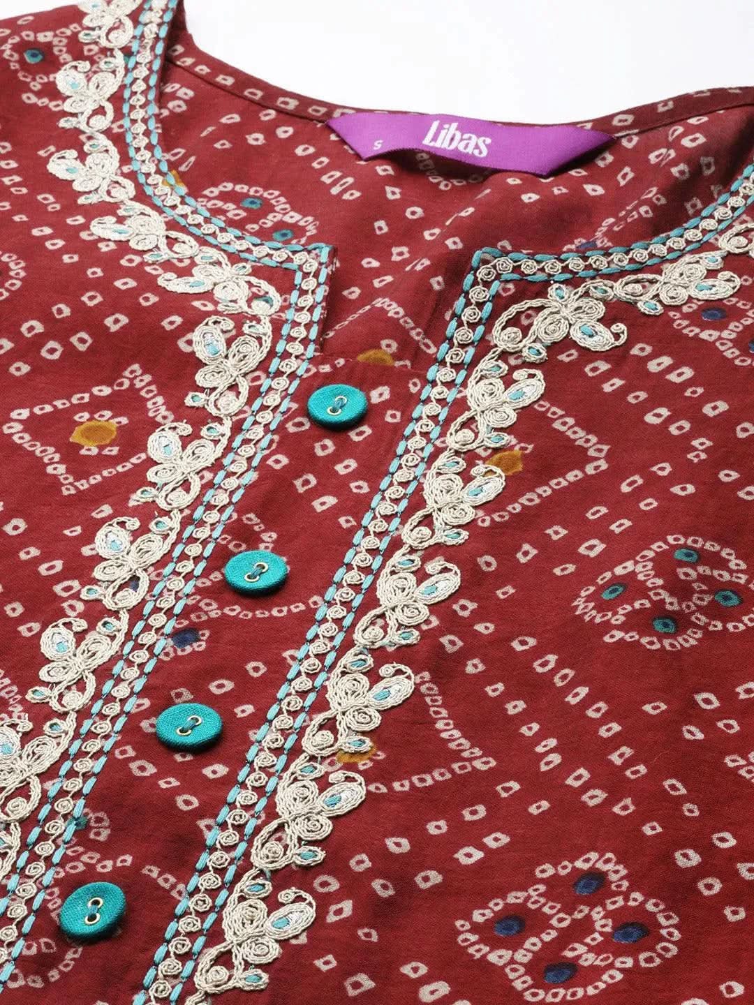 Buy Maroon Printed Chanderi Silk Kurta - 23409O-XXL | Libas Ethnic Wear Online
Buy Maroon Printed Chanderi Silk Kurta - 23409O-XXL | Libas Ethnic Wear Online