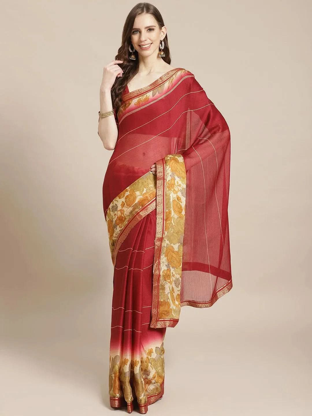 Buy Maroon Printed Chiffon Saree - 14022 | Libas Ethnic Wear Online
Buy Maroon Printed Chiffon Saree - 14022 | Libas Ethnic Wear Online