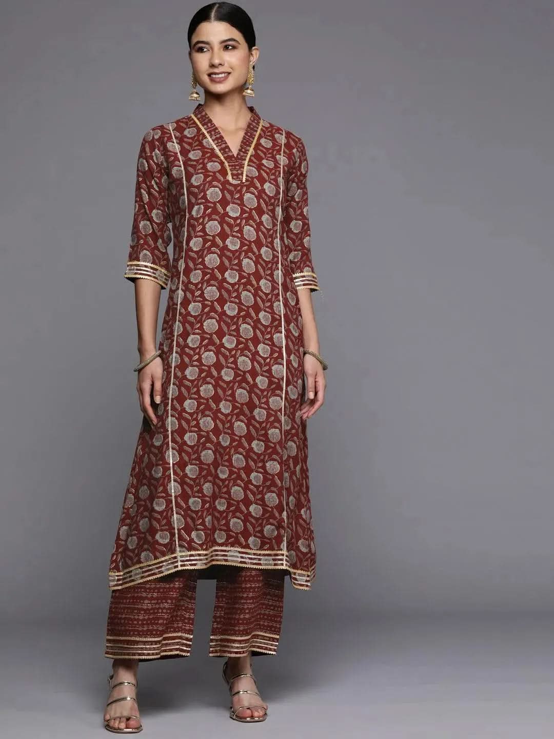 Maroon Printed Rayon A-Line Kurta
Maroon Printed Rayon A-Line Kurta