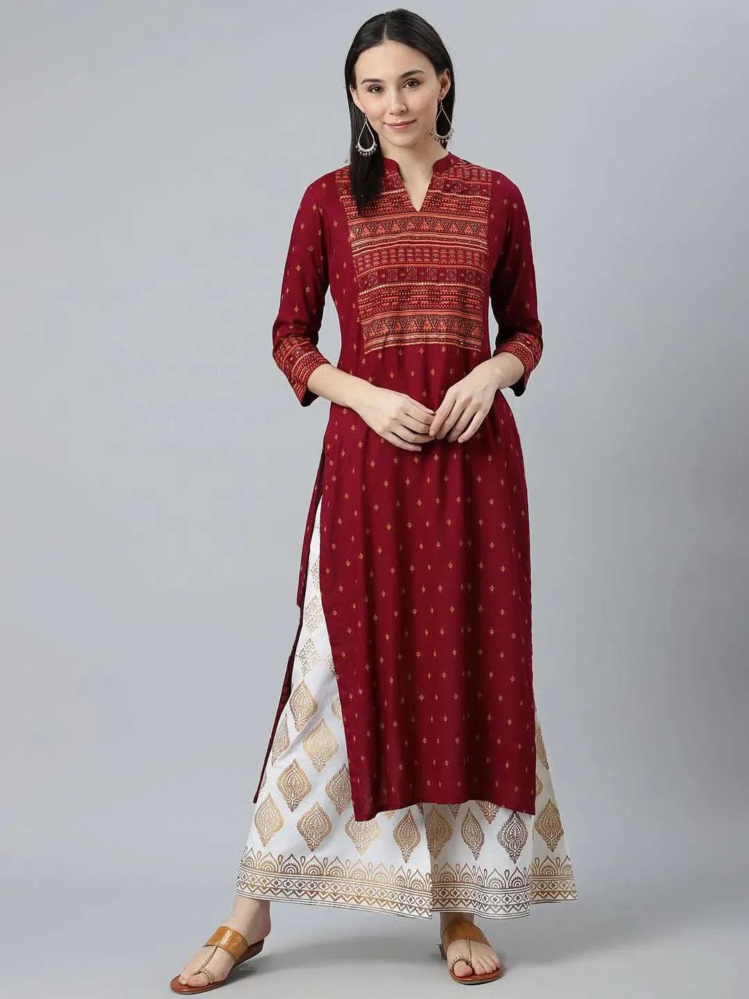 Buy Maroon Printed Rayon Kurta - 12090- | Libas Ethnic Wear Online
Buy Maroon Printed Rayon Kurta - 12090- | Libas Ethnic Wear Online