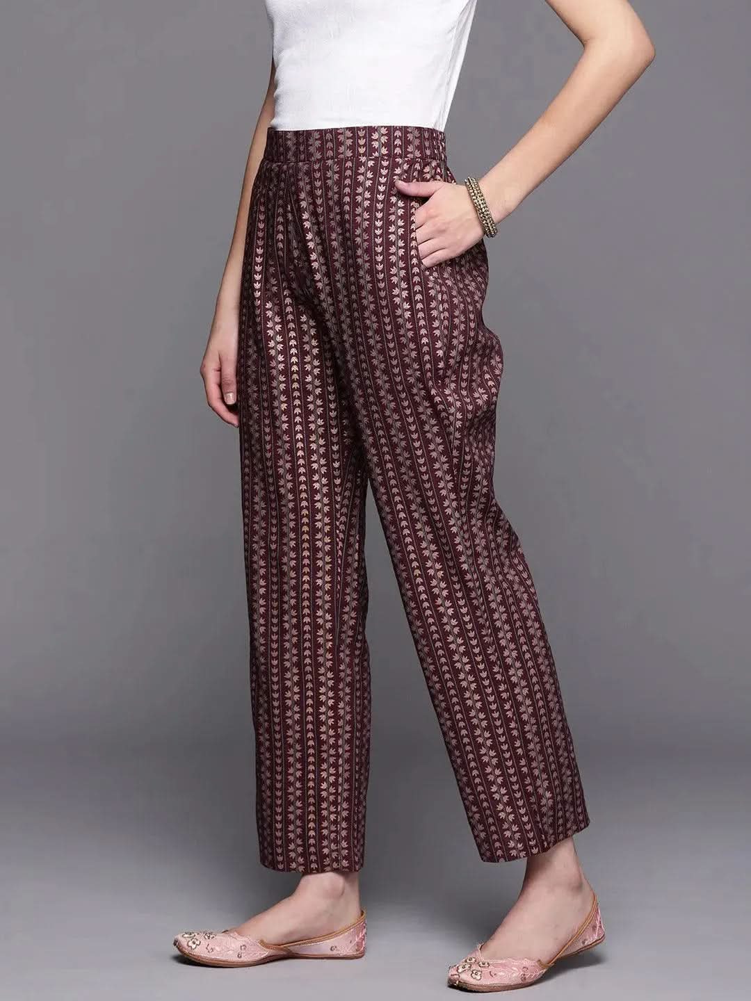 Maroon Printed Rayon Trousers
Maroon Printed Rayon Trousers