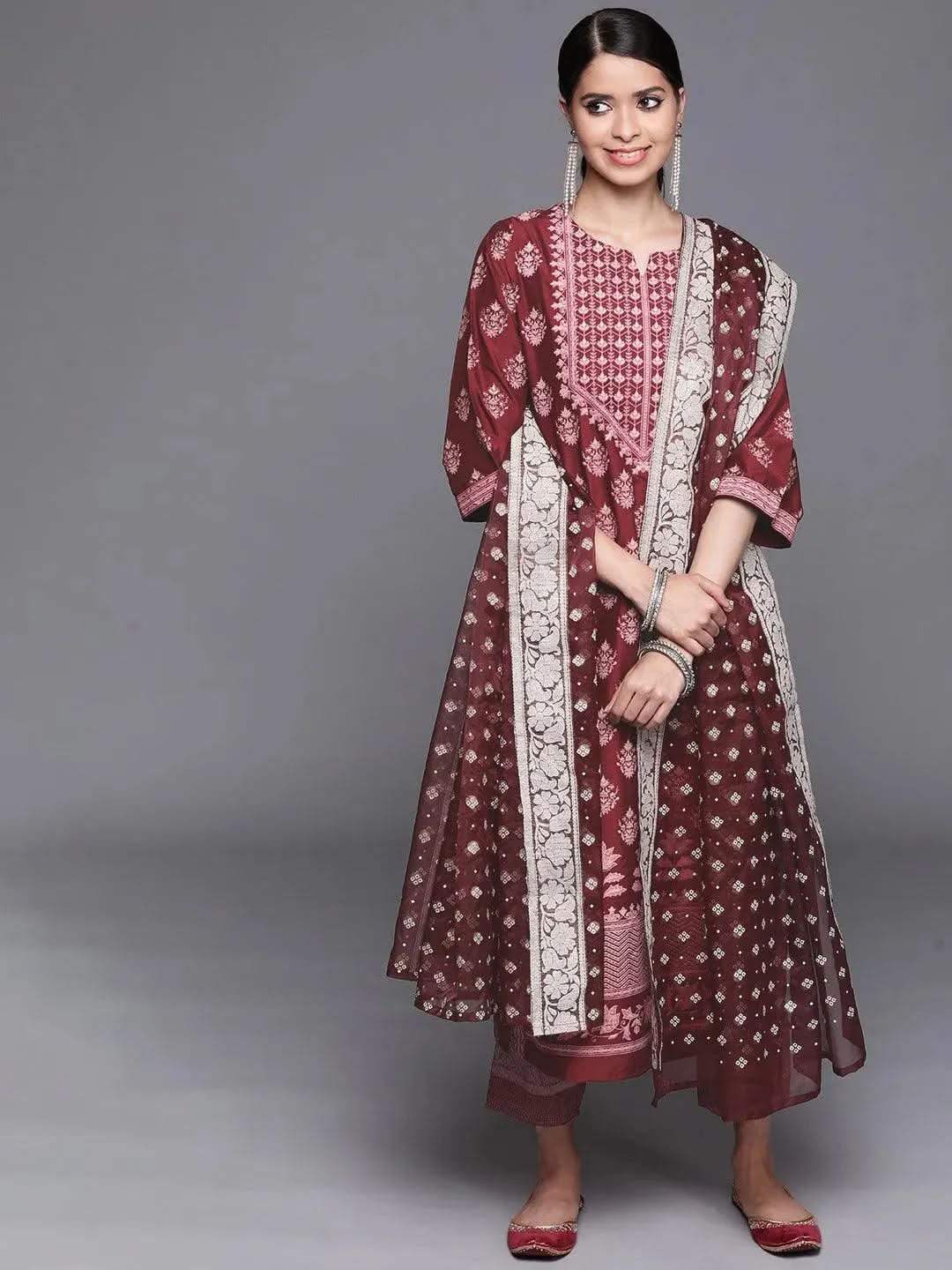 Buy Maroon Printed Silk Blend Suit Set - 20281O-XS | Libas Ethnic Wear Online
Buy Maroon Printed Silk Blend Suit Set - 20281O-XS | Libas Ethnic Wear Online