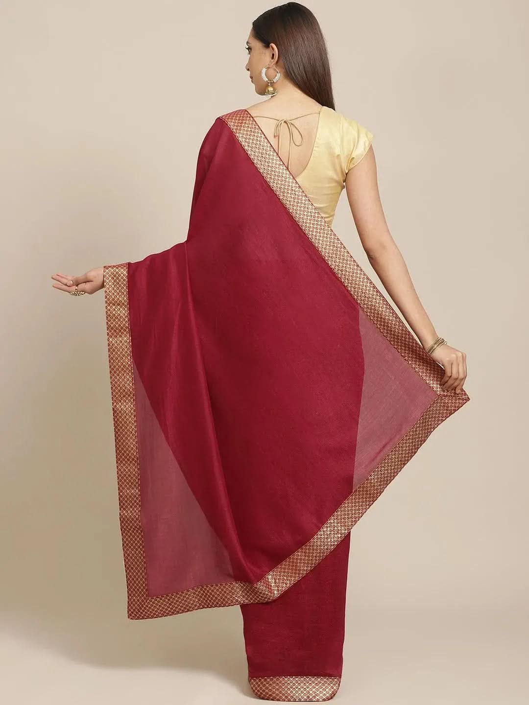 Maroon Solid Chiffon Saree
Maroon Solid Chiffon Saree
