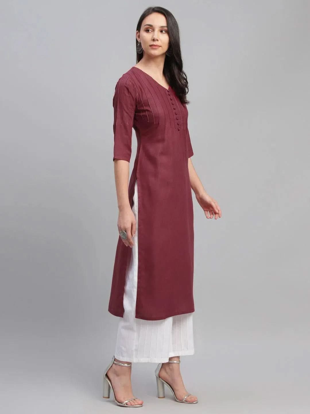Buy Maroon Solid Cotton Kurta - 9177F-XXL | Libas Ethnic Wear Online 
Buy Maroon Solid Cotton Kurta - 9177F-XXL | Libas Ethnic Wear Online