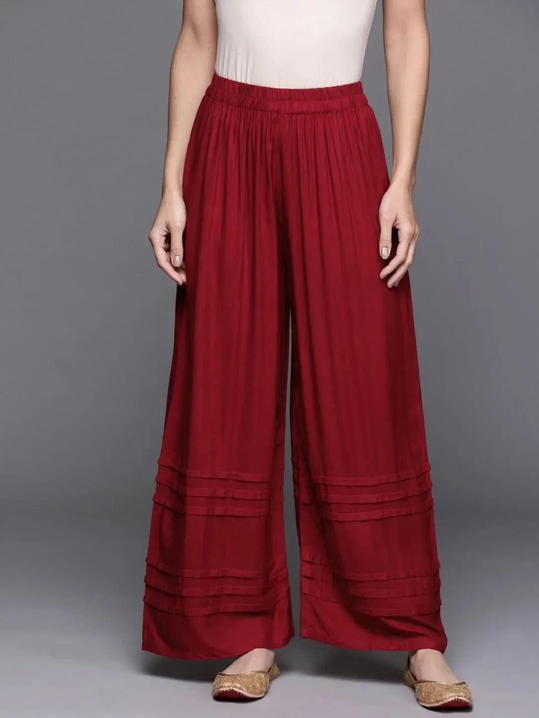 Buy Maroon Solid Rayon Palazzos - PL918O-S | Libas Ethnic Wear Online
Buy Maroon Solid Rayon Palazzos - PL918O-S | Libas Ethnic Wear Online
