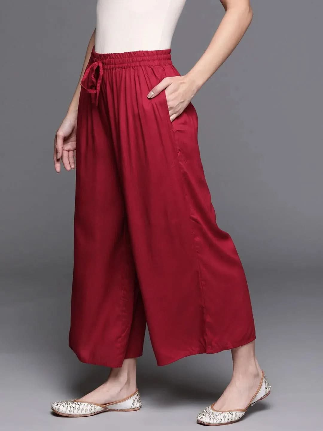 Buy Maroon Solid Rayon Palazzos - PL911O-S | Libas Ethnic Wear Online
Buy Maroon Solid Rayon Palazzos - PL911O-S | Libas Ethnic Wear Online