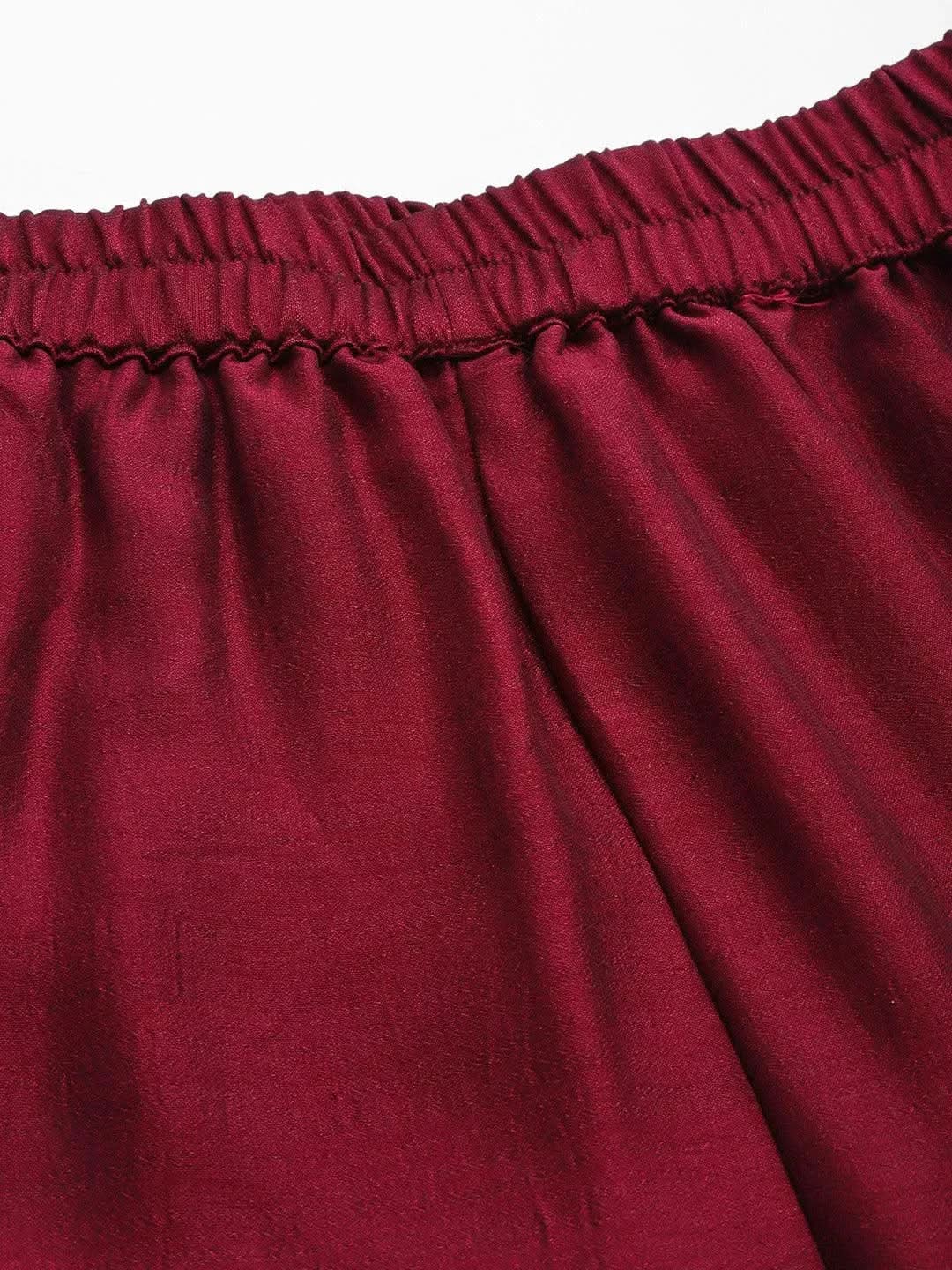 Maroon Solid Silk Palazzos
Maroon Solid Silk Palazzos