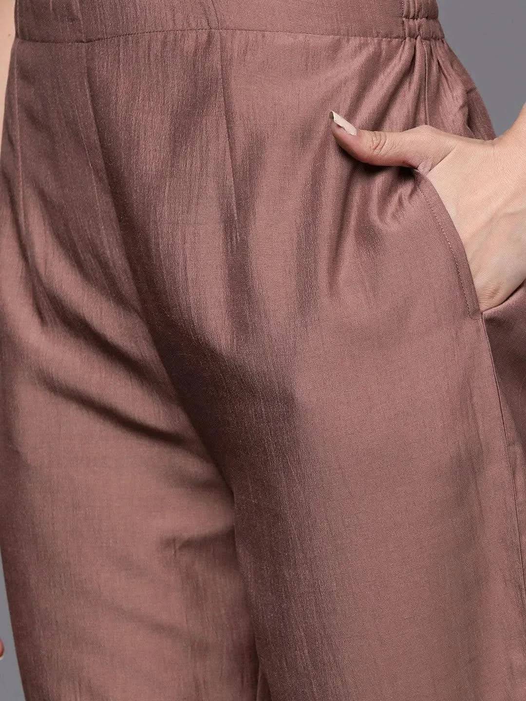 Mauve Solid Silk Blend Straight Kurta With Dupatta
Mauve Solid Silk Blend Straight Kurta With Dupatta