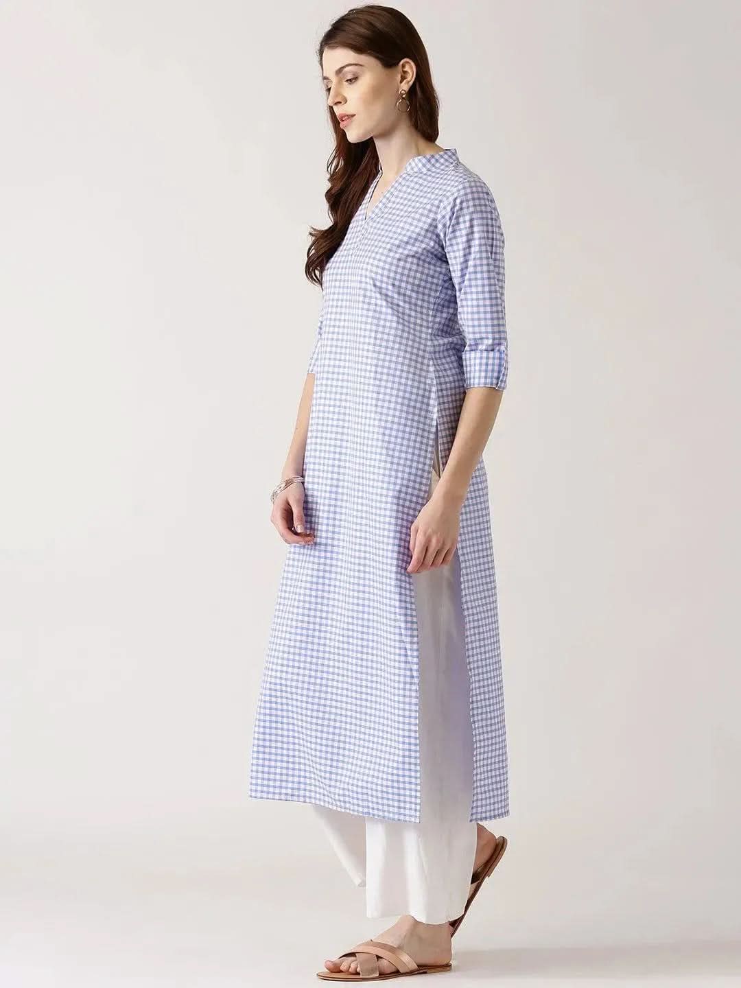 Multicolored Solid Cotton Kurta - Libas