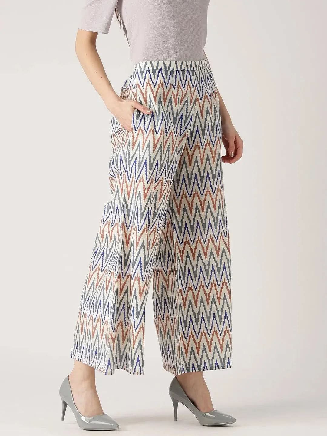 Multicoloured Abstract Cotton Palazzos - Libas