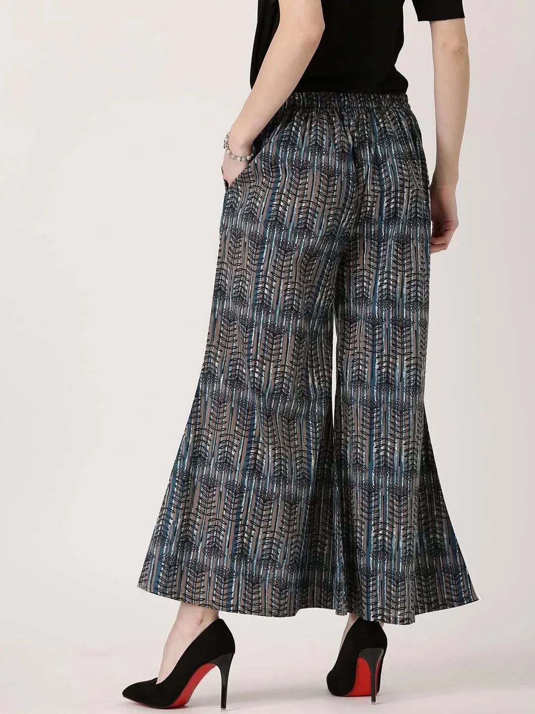 Multicoloured Abstract Cotton Palazzos - Libas