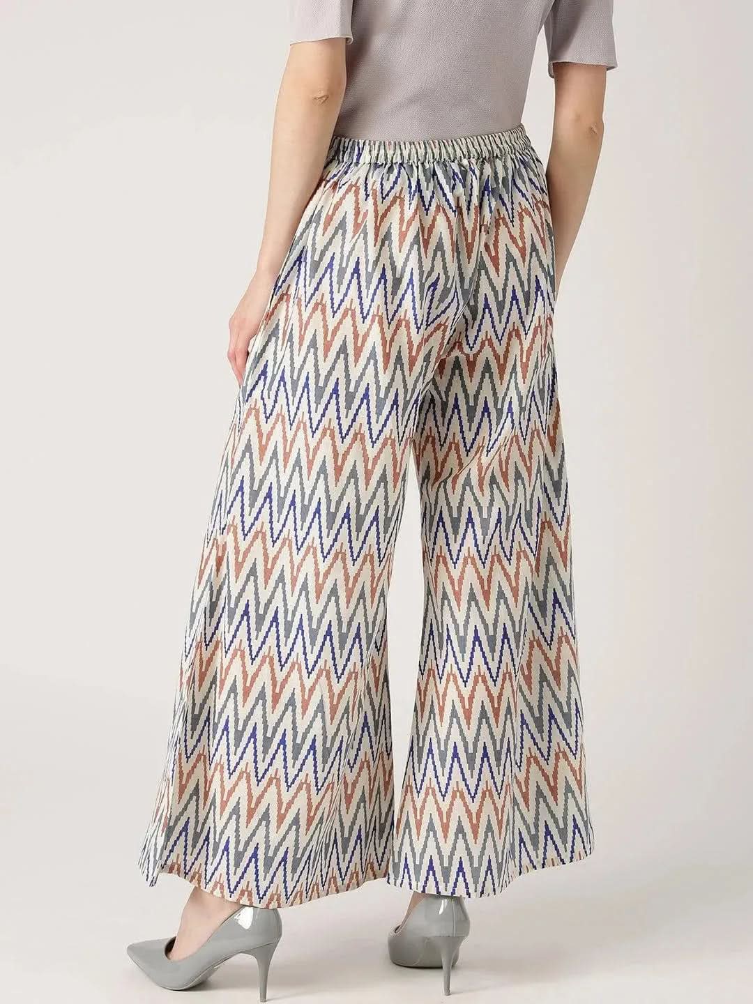 Multicoloured Abstract Cotton Palazzos - Libas