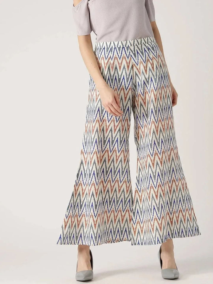Multicoloured Abstract Cotton Palazzos - Libas