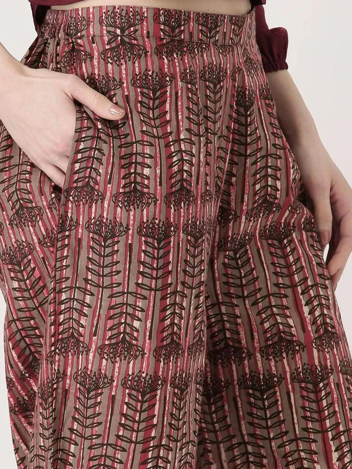 Multicoloured Abstract Cotton Palazzos - Libas