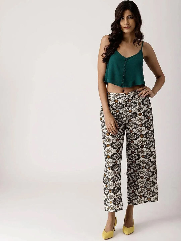 Multicoloured Abstract Cotton Palazzos - Libas