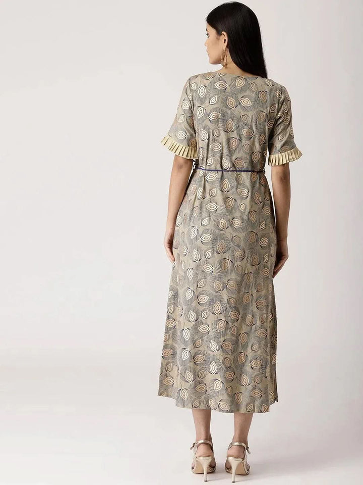 Multicoloured Printed Cotton Dress - Libas