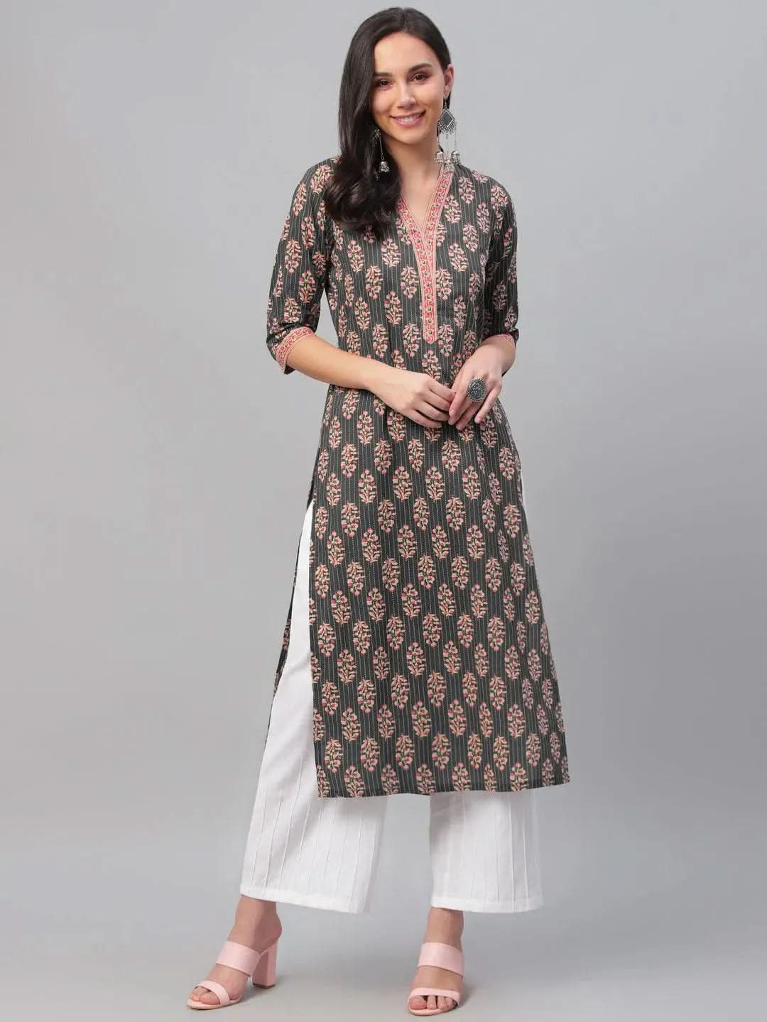 Multicoloured Printed Cotton Kurta 
Multicoloured Printed Cotton Kurta