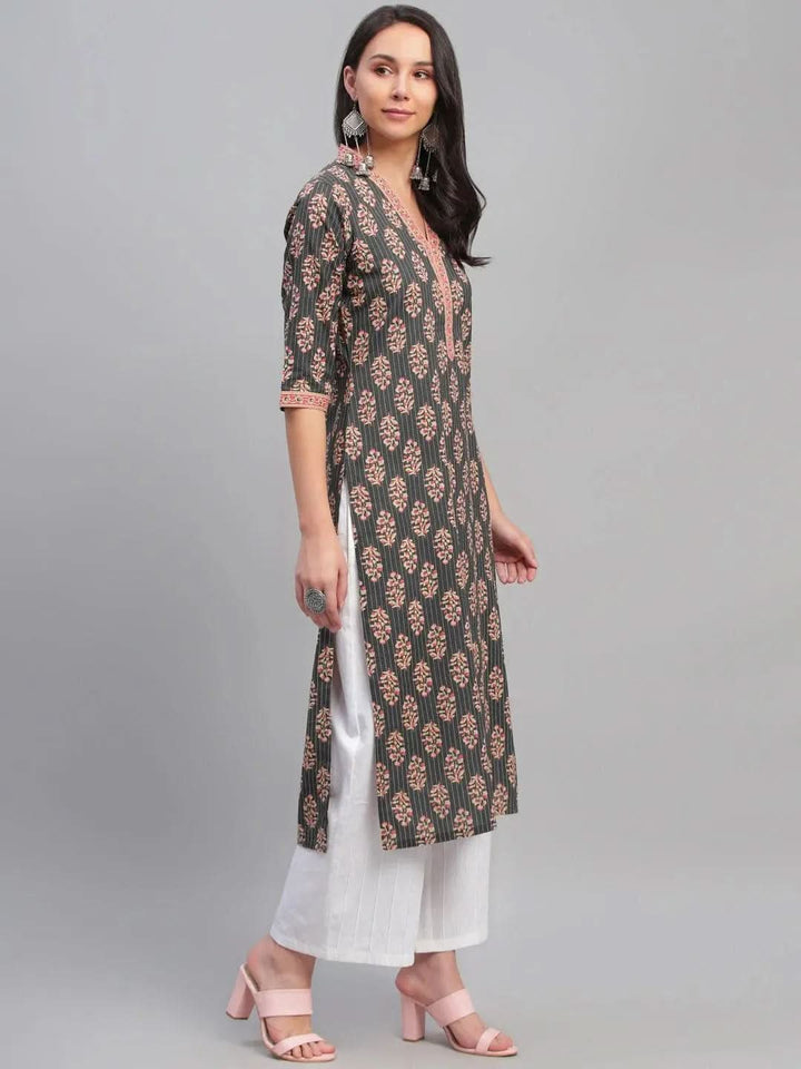 Multicoloured Printed Cotton Kurta - Libas