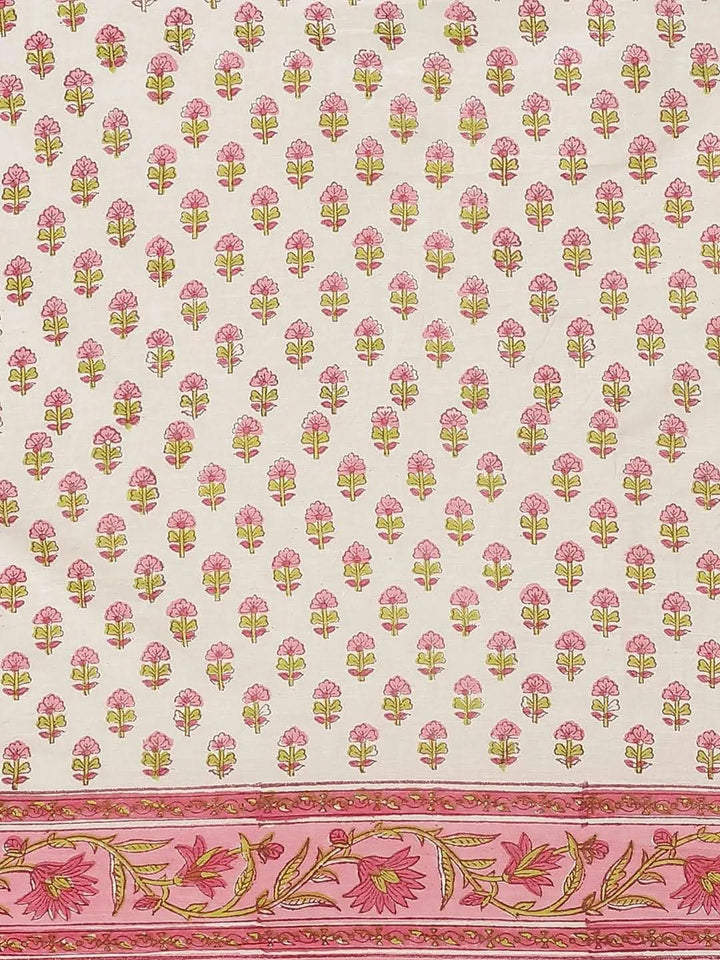 Multicoloured Printed Cotton Saree - Libas
