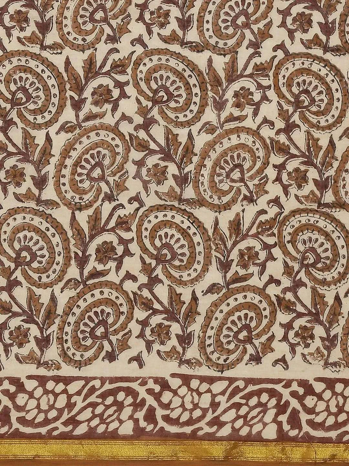 Multicoloured Printed Cotton Saree - Libas