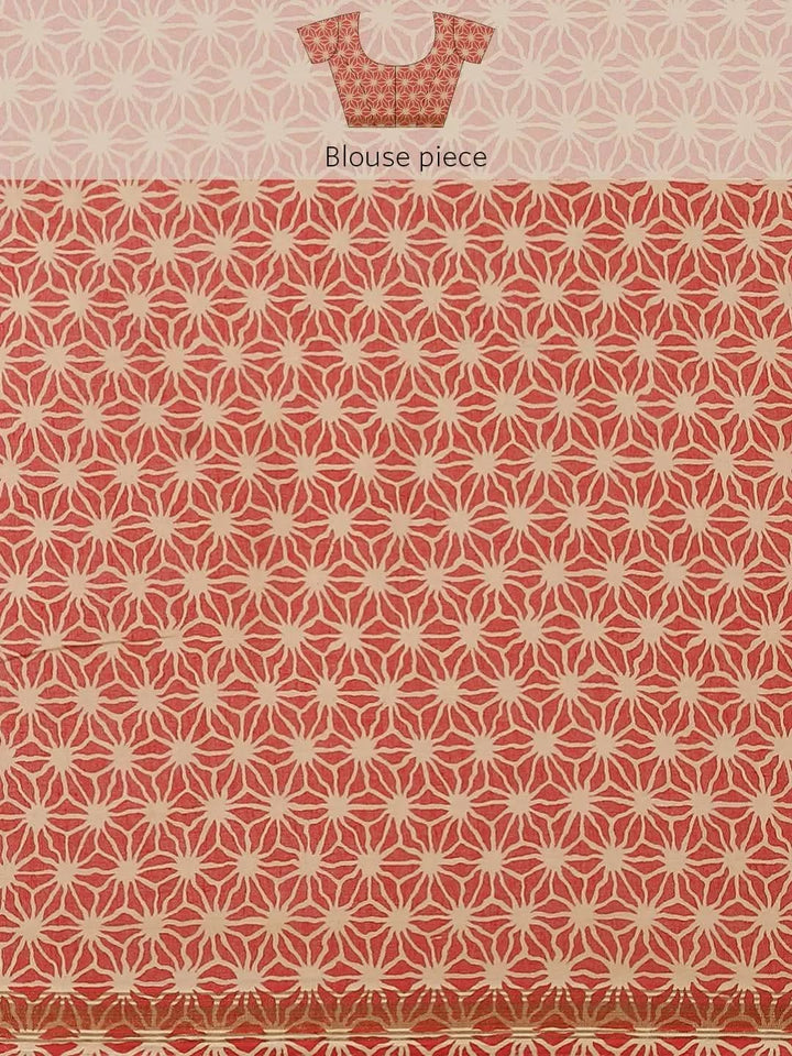 Multicoloured Printed Cotton Saree - Libas