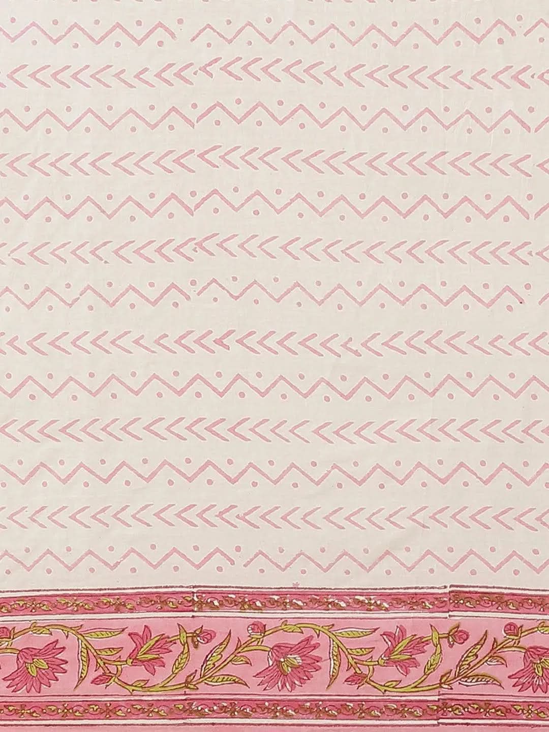 Multicoloured Printed Cotton Saree - Libas