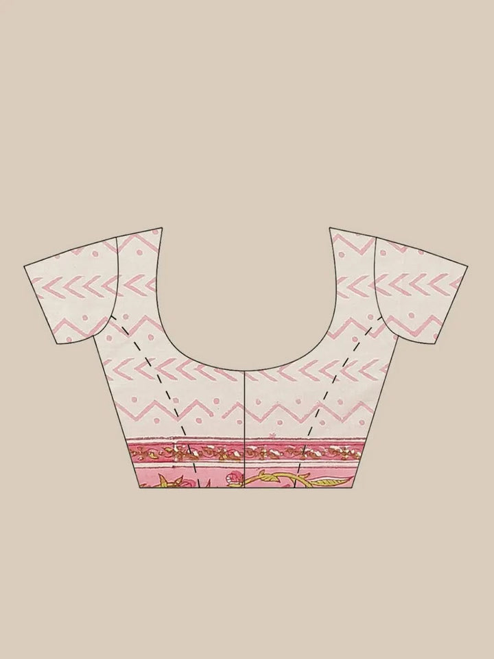 Multicoloured Printed Cotton Saree - Libas