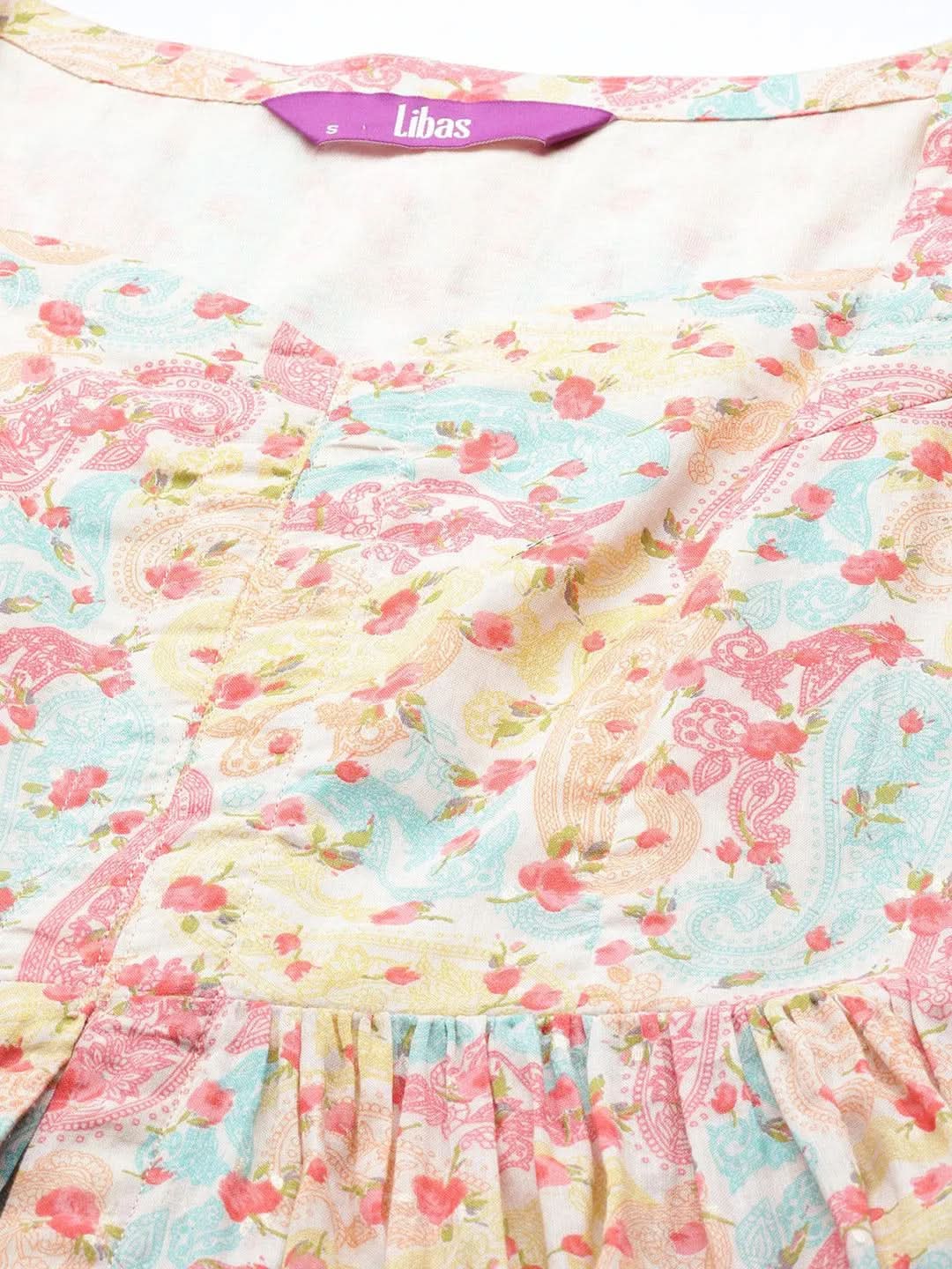 Multicoloured Printed Cotton Tunic With Palazzos
Multicoloured Printed Cotton Tunic With Palazzos