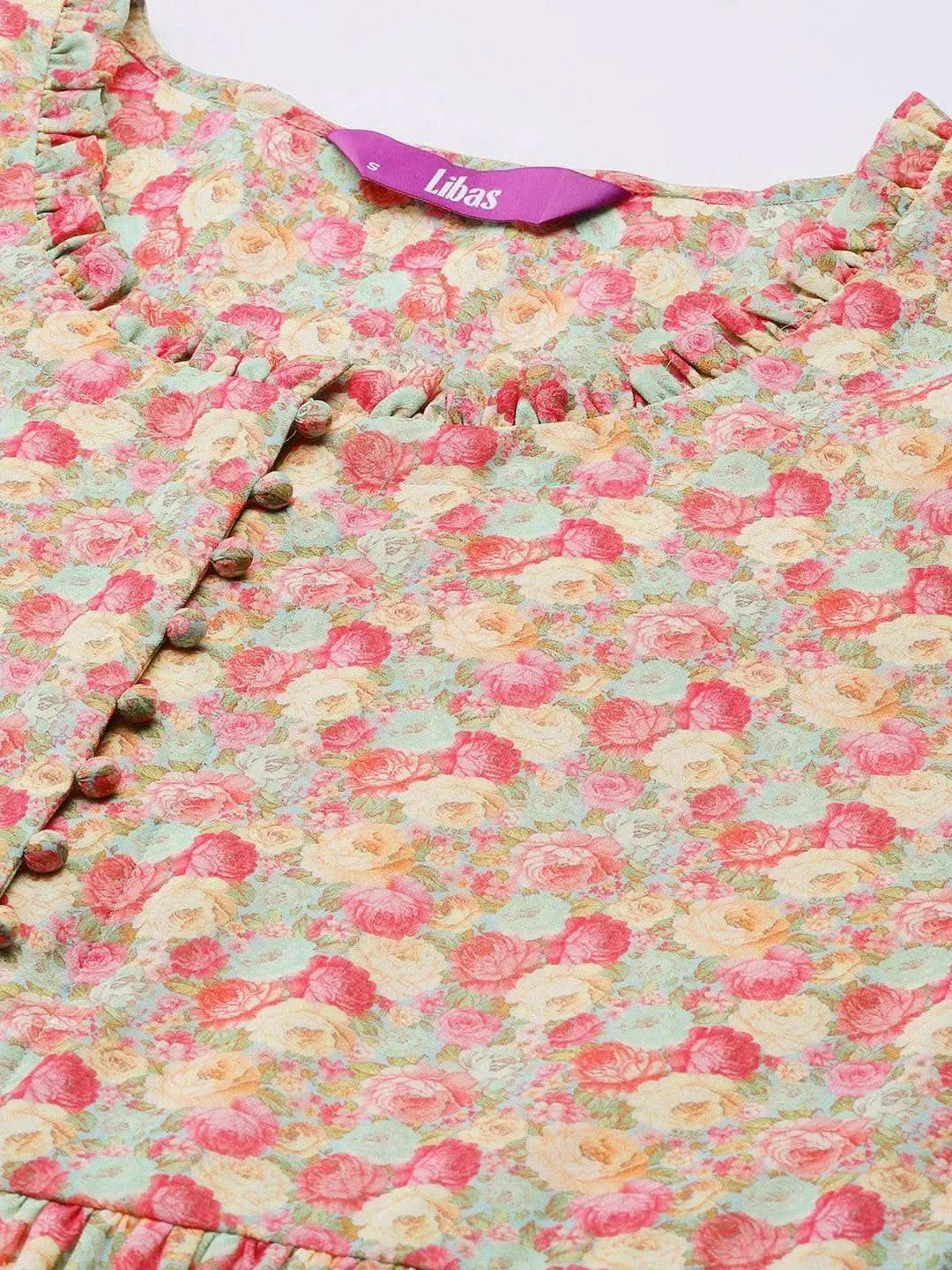 Multicoloured Printed Georgette A-Line Kurta
Multicoloured Printed Georgette A-Line Kurta