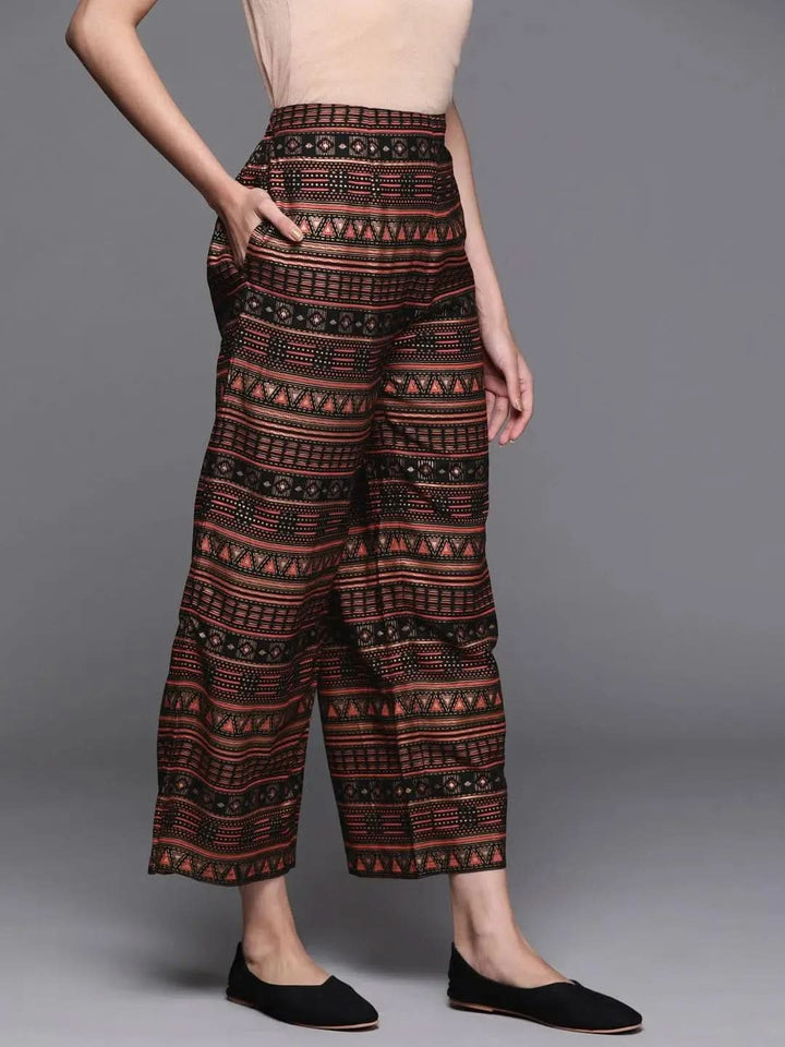 Multicoloured Printed Rayon Palazzos - Libas