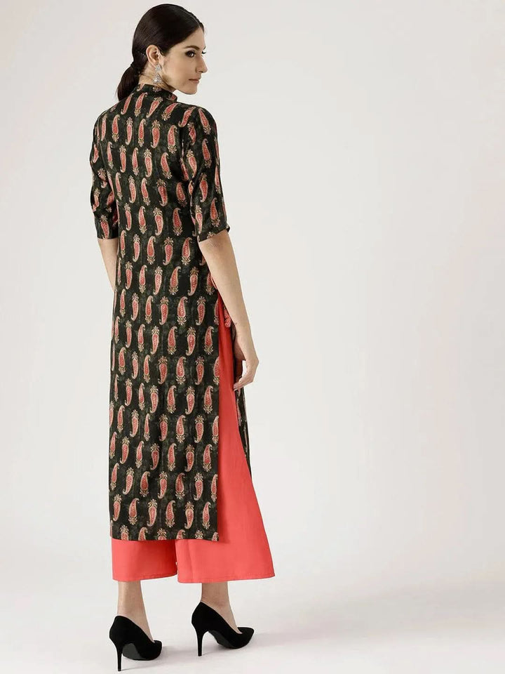 Multicoloured Printed Rayon Kurta Set - Libas