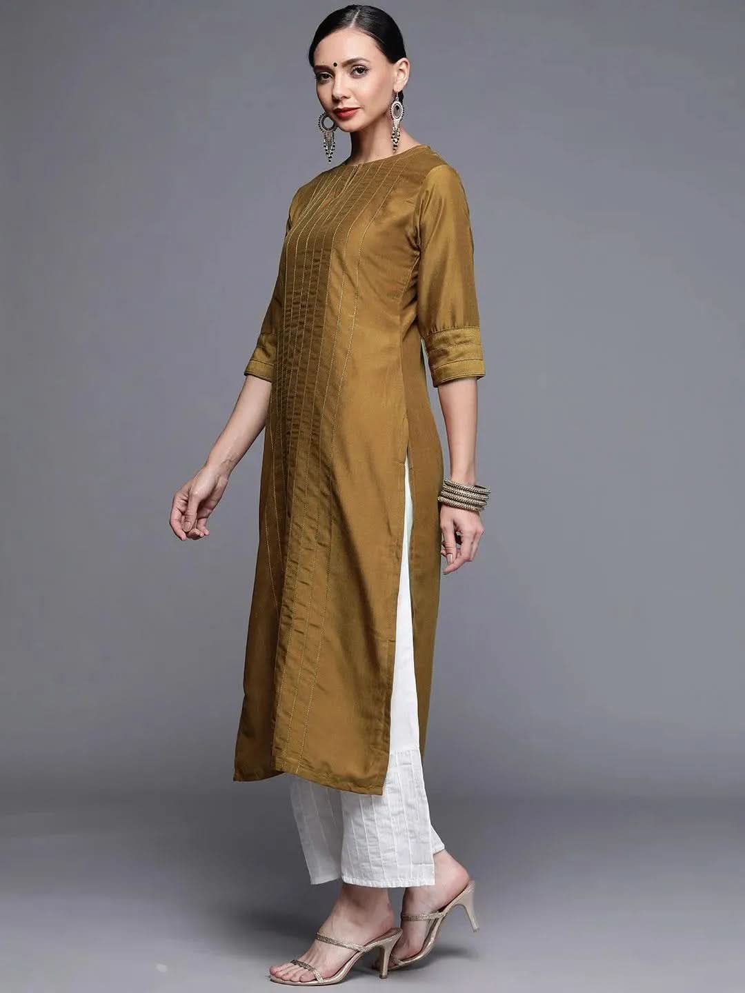 Buy Mustard Brown Solid Chanderi Silk Straight Kurta - 22144O- | Libas Ethnic Wear Online 
Buy Mustard Brown Solid Chanderi Silk Straight Kurta - 22144O- | Libas Ethnic Wear Online