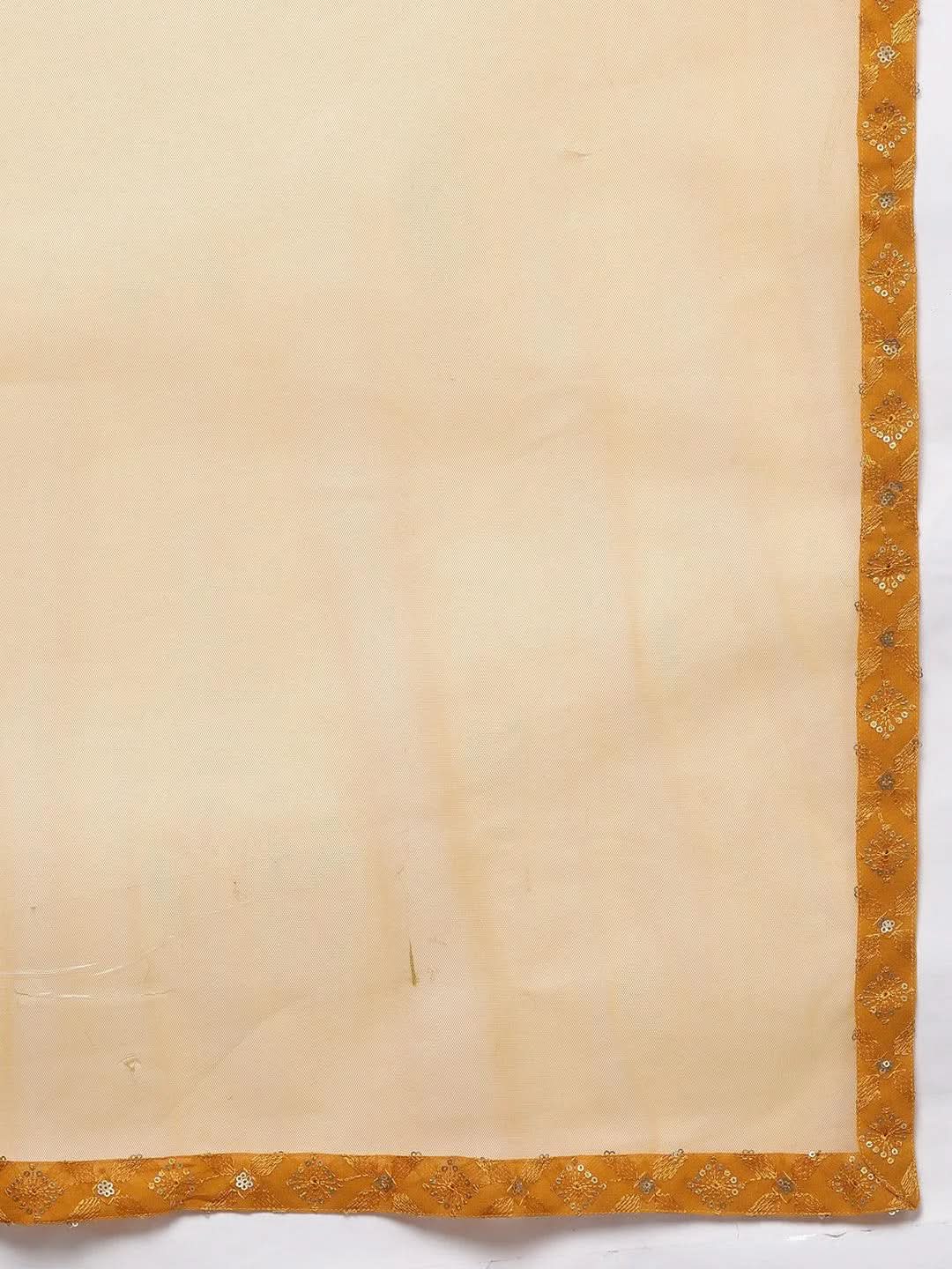 Mustard Embroidered Georgette A-Line Kurti With Palazzos & Dupatta
Mustard Embroidered Georgette A-Line Kurti With Palazzos & Dupatta