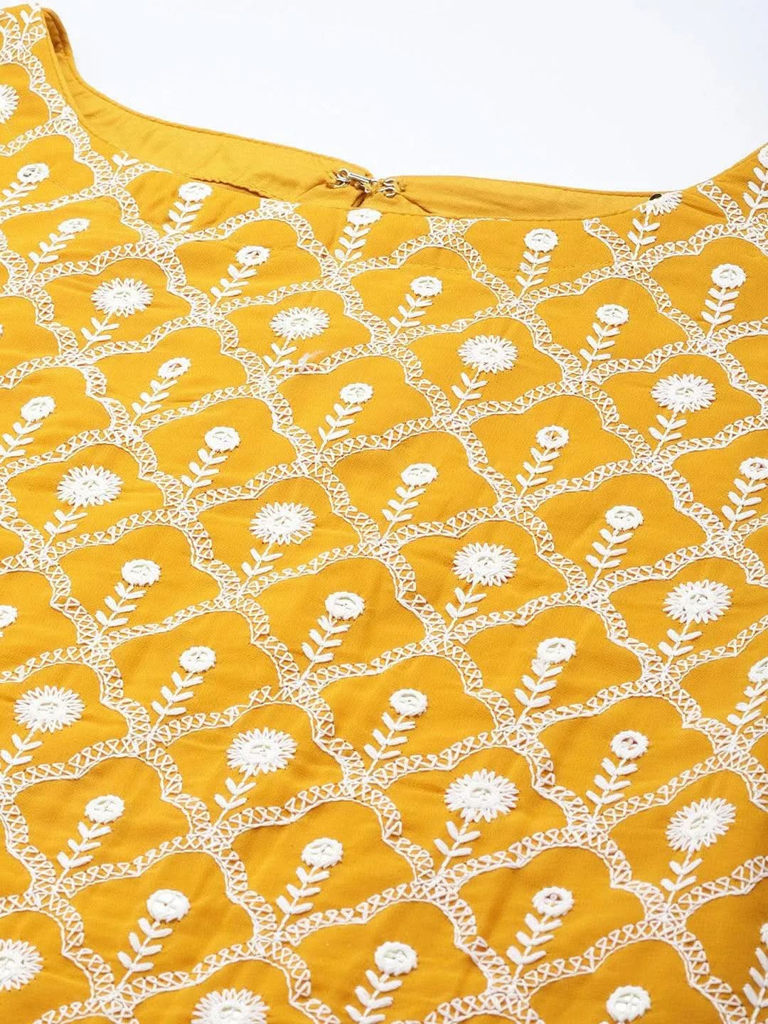 Mustard Embroidered Georgette Straight Kurta With Dupatta
Mustard Embroidered Georgette Straight Kurta With Dupatta