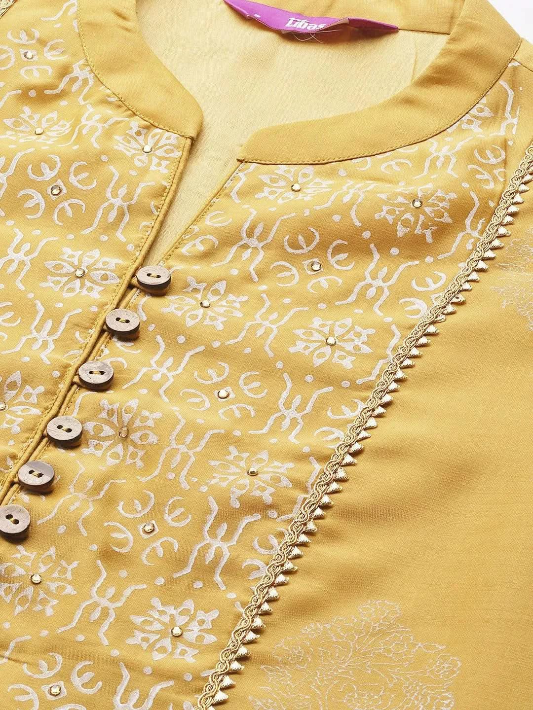 Mustard Printed Chanderi Silk Straight Kurta With Dupatta
Mustard Printed Chanderi Silk Straight Kurta With Dupatta