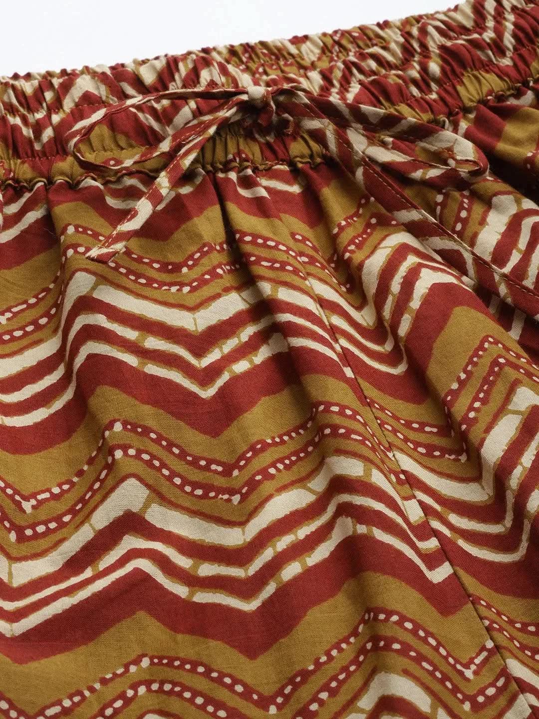 Mustard Printed Cotton Salwar Pants 
Mustard Printed Cotton Salwar Pants