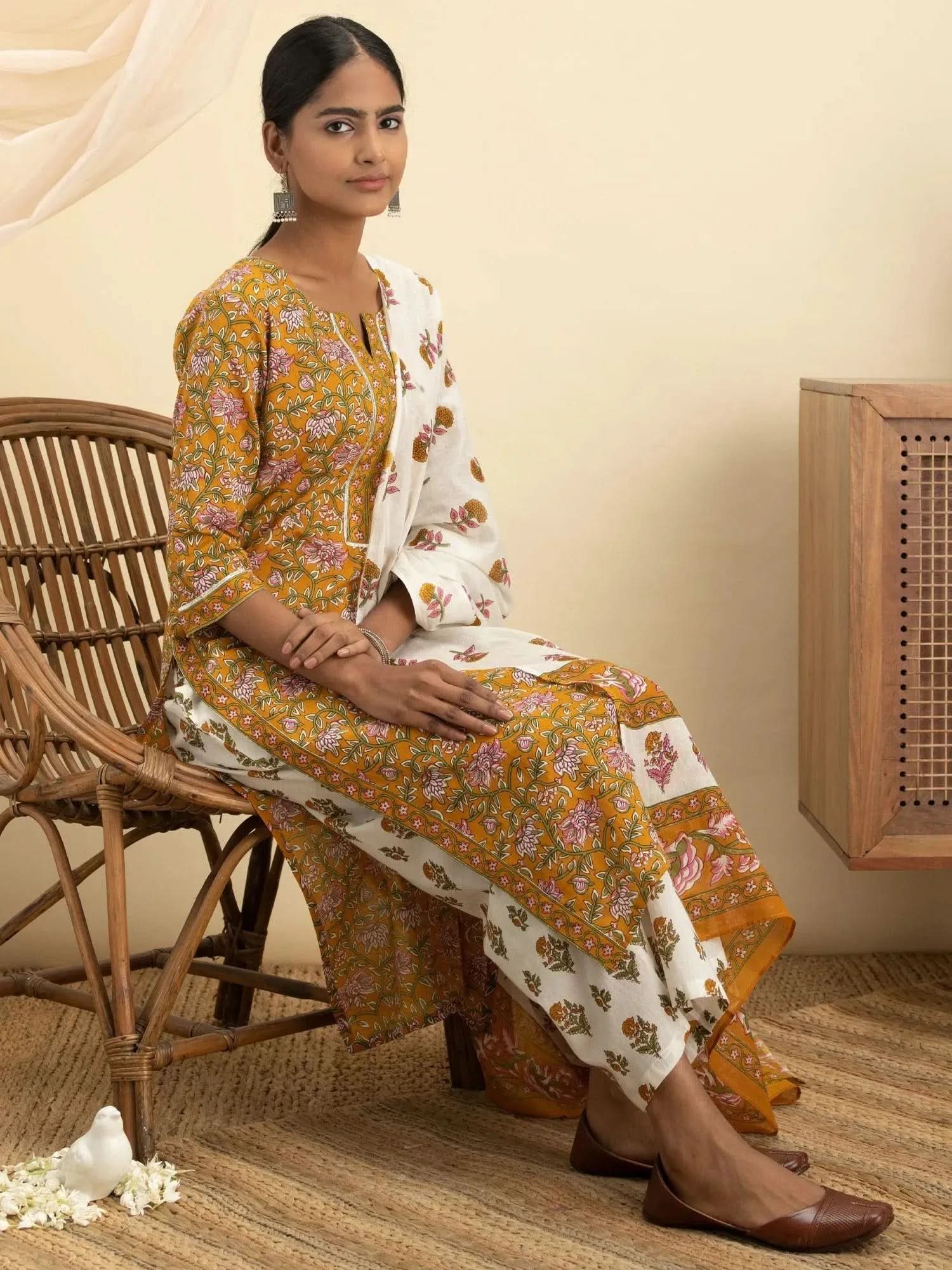 Buy Mustard Printed Cotton Suit Set - 13027O-XS | Libas Ethnic Wear Online
Buy Mustard Printed Cotton Suit Set - 13027O-XS | Libas Ethnic Wear Online