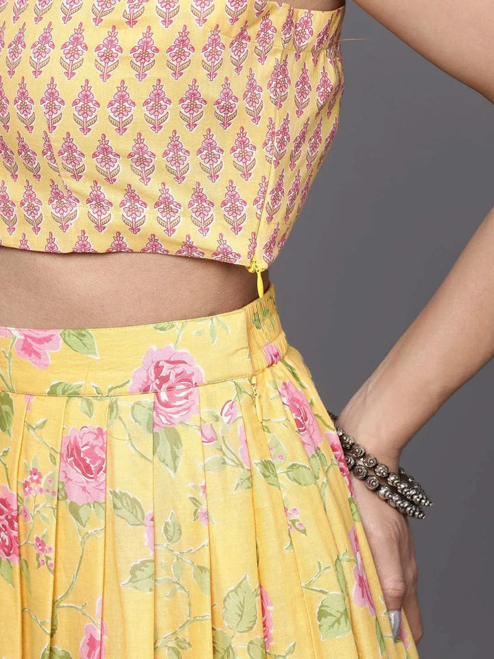 Mustard Printed Cotton Co-Ords - Libas