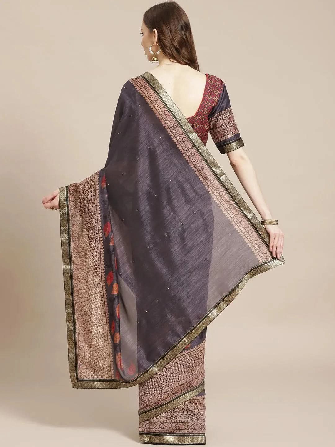 Navy Blue Printed Chiffon Saree
Navy Blue Printed Chiffon Saree