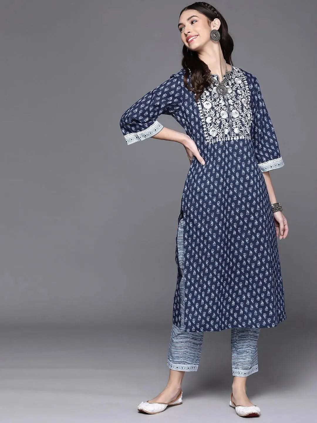 Buy Navy Blue Printed Cotton Kurta - 23387O- | Libas Ethnic Wear Online
Buy Navy Blue Printed Cotton Kurta - 23387O- | Libas Ethnic Wear Online