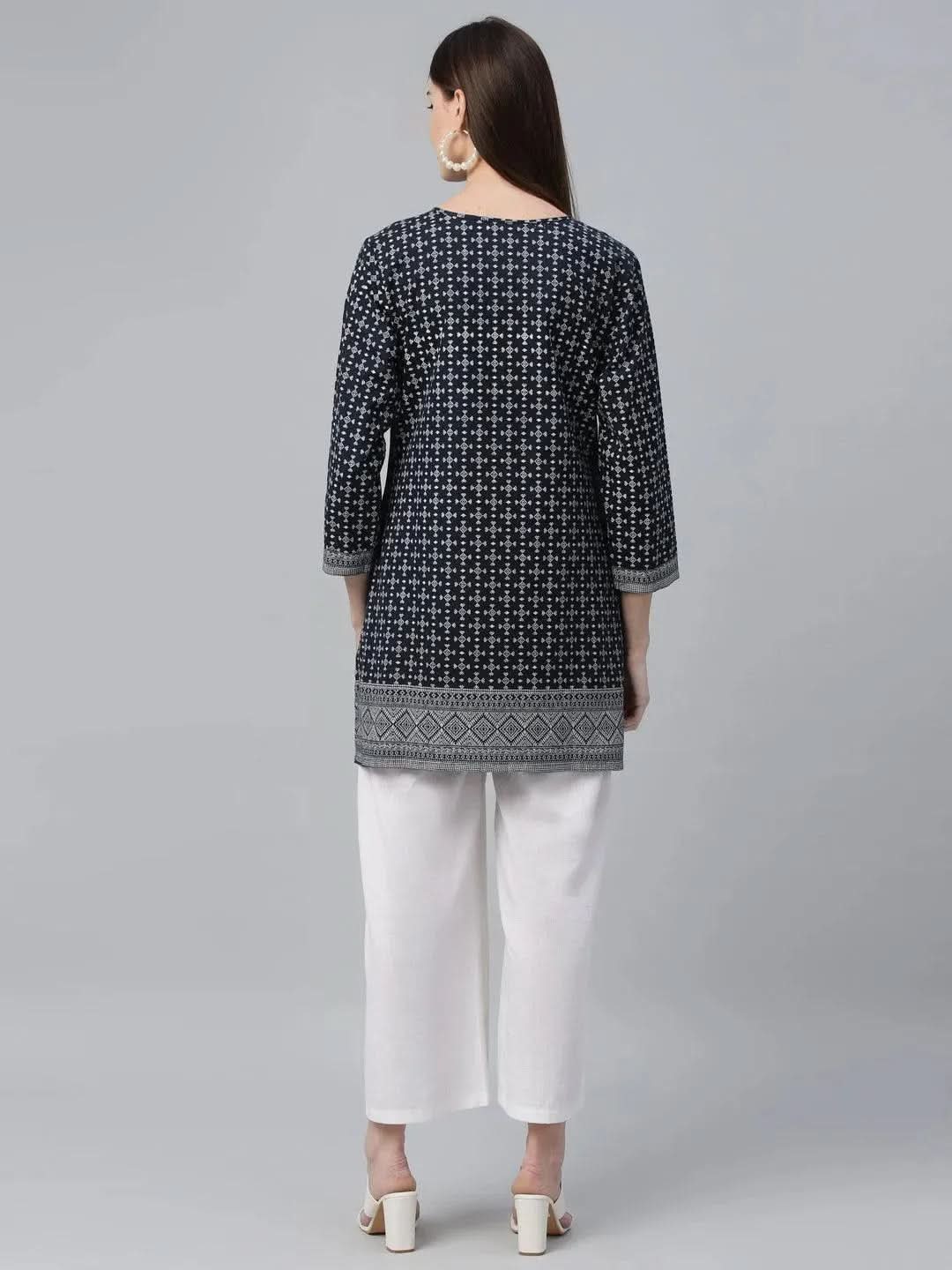 Buy Navy Blue Printed Cotton Kurti - 9217-XS | Libas Ethnic Wear Online
Buy Navy Blue Printed Cotton Kurti - 9217-XS | Libas Ethnic Wear Online