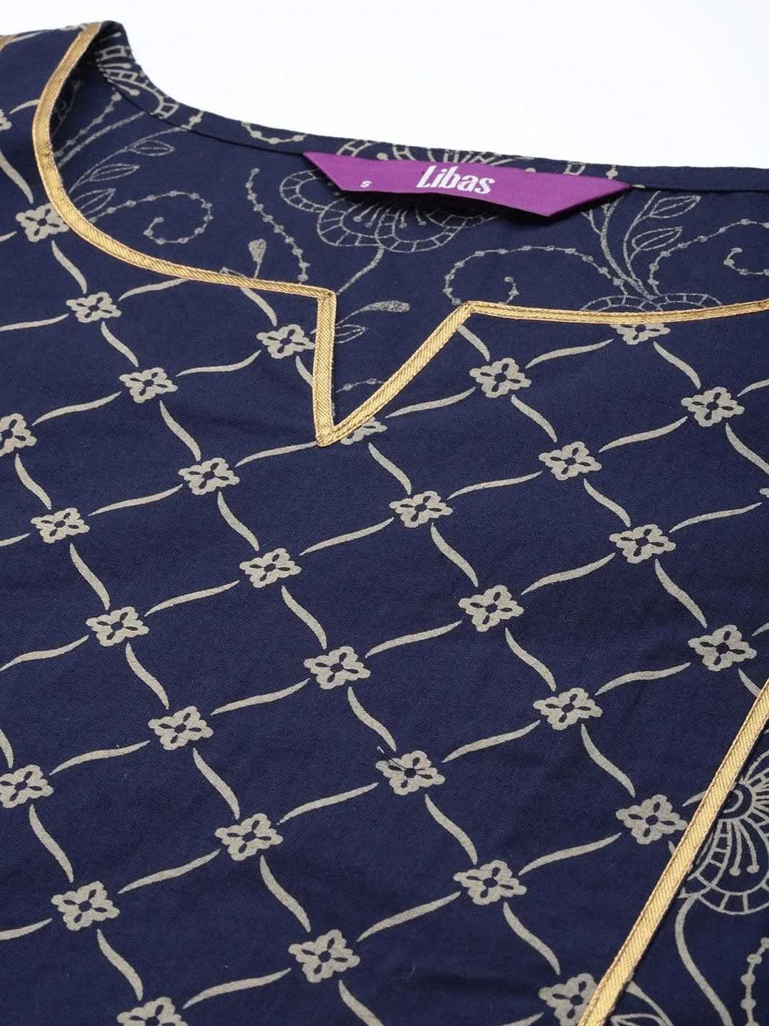 Buy Navy Blue Printed Cotton Suit Set - 33216O-XS | Libas Ethnic Wear Online
Buy Navy Blue Printed Cotton Suit Set - 33216O-XS | Libas Ethnic Wear Online