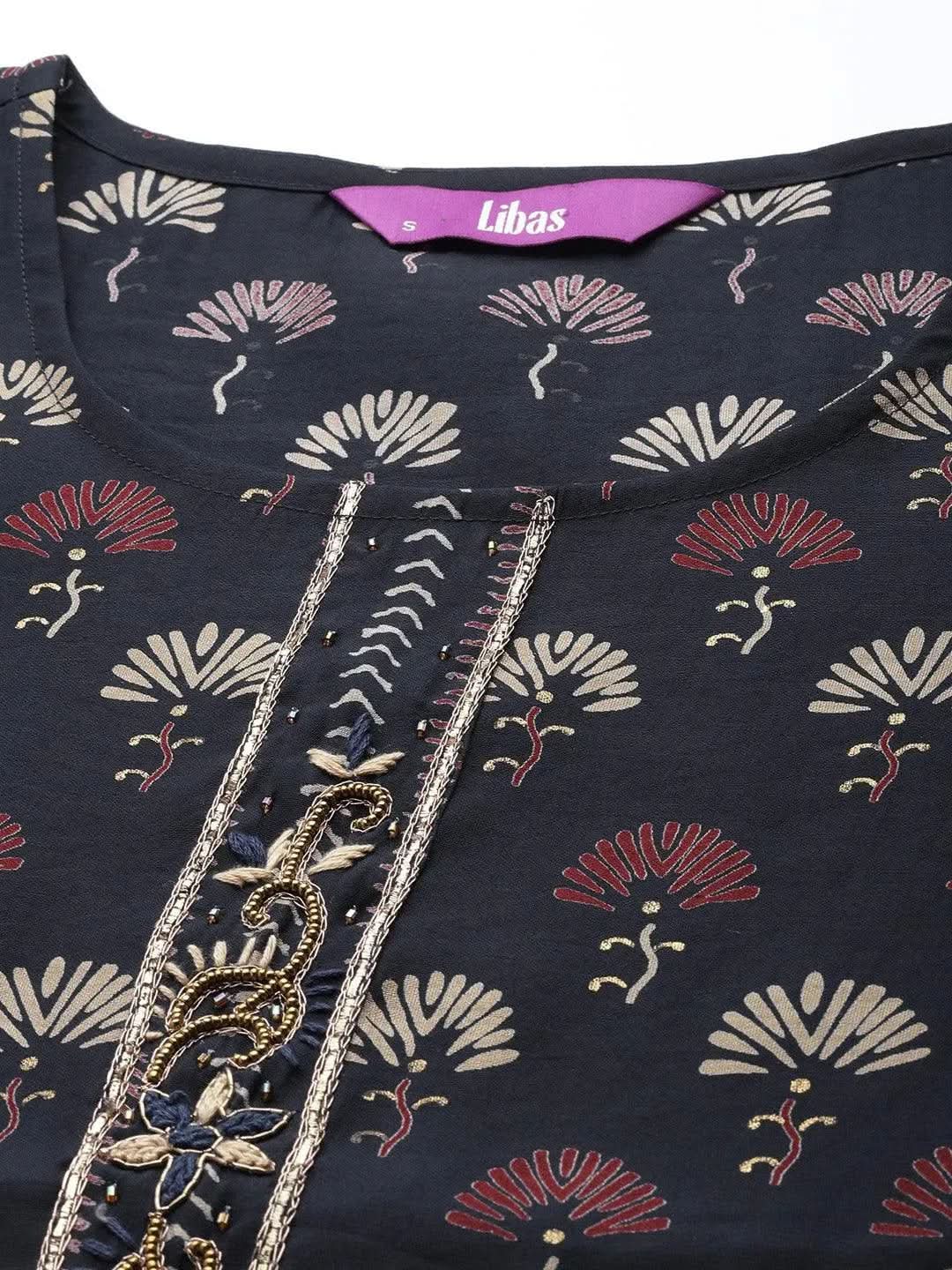 Navy Blue Printed Silk Blend Straight Kurta With Dupatta
Navy Blue Printed Silk Blend Straight Kurta With Dupatta