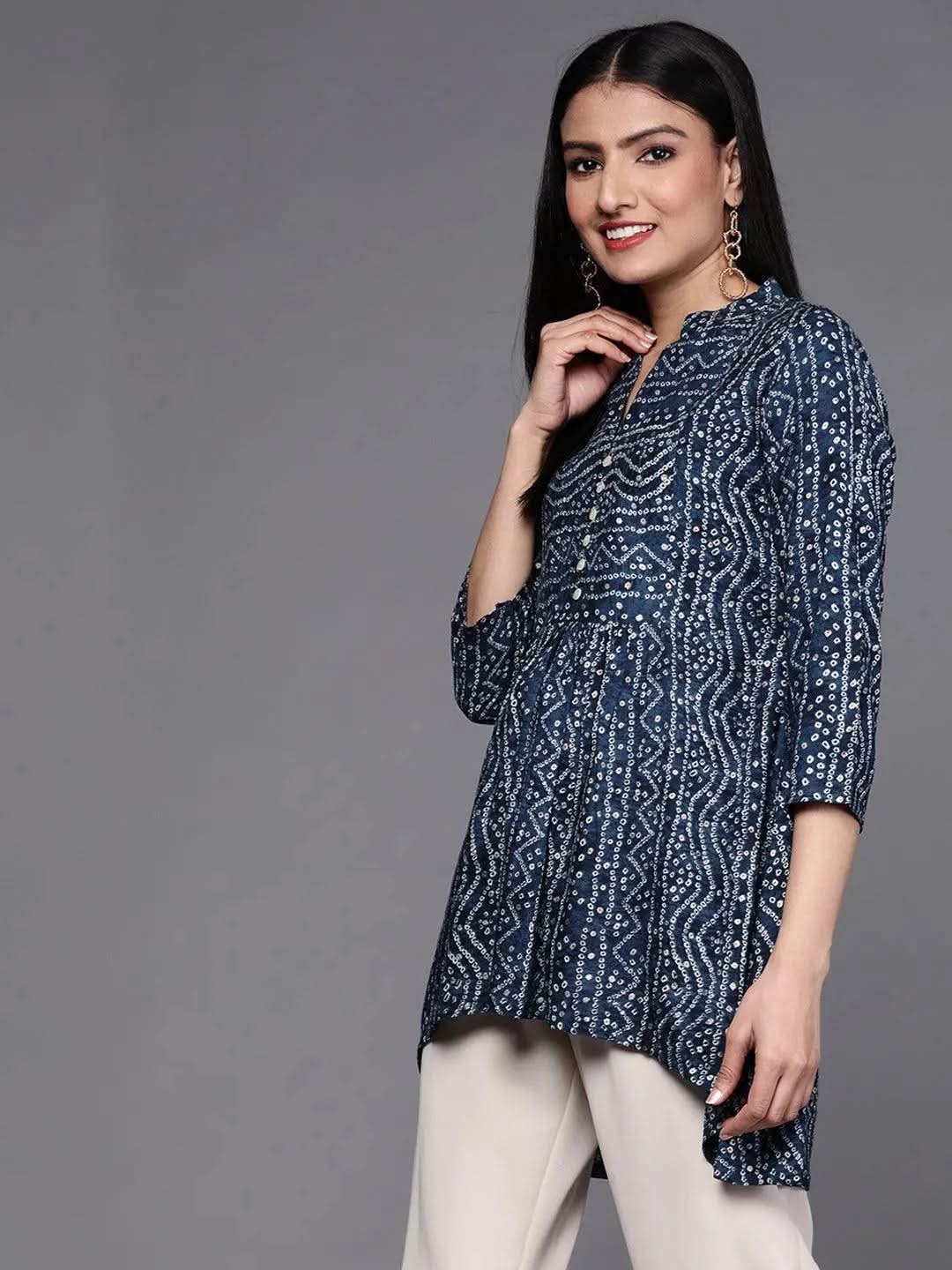 Buy Navy Blue Printed Viscose Rayon Kurti - 23131O- | Libas Ethnic Wear Online
Buy Navy Blue Printed Viscose Rayon Kurti - 23131O- | Libas Ethnic Wear Online
