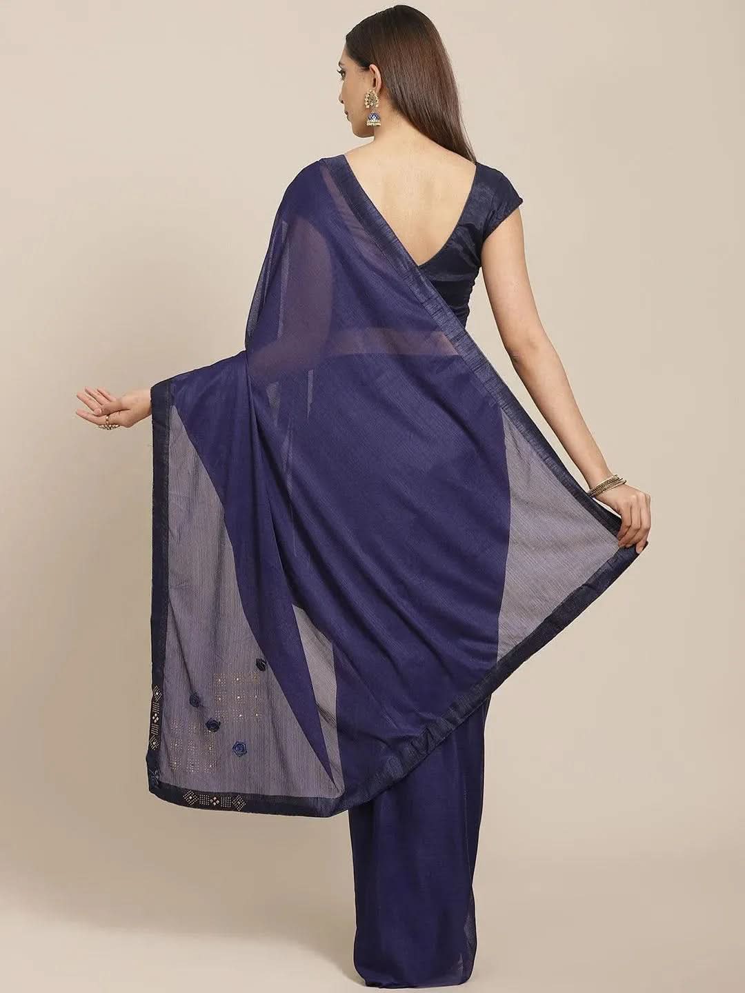 Navy Blue Solid Chiffon Saree
Navy Blue Solid Chiffon Saree