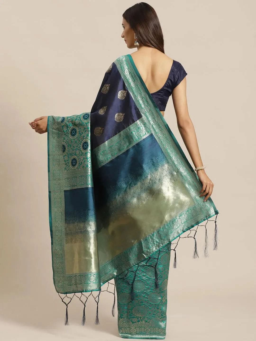 Navy Blue Woven Design Silk Saree
Navy Blue Woven Design Silk Saree