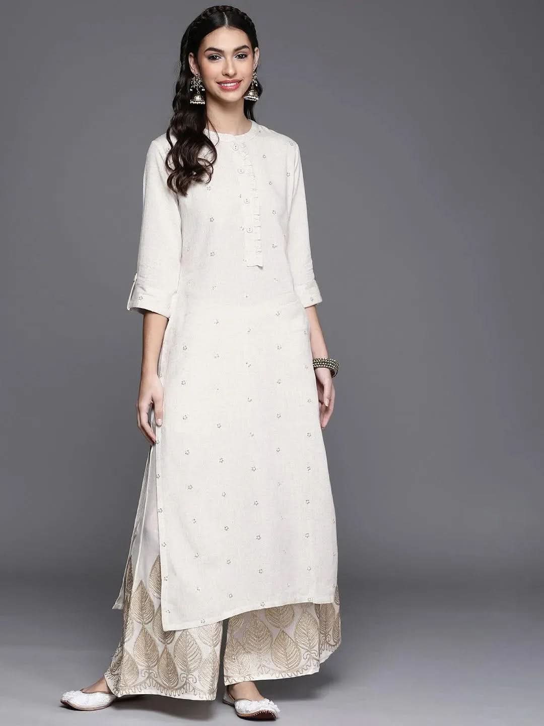Buy Off White Embellished Cotton Kurta - 23164O- | Libas Ethnic Wear Online
Buy Off White Embellished Cotton Kurta - 23164O- | Libas Ethnic Wear Online