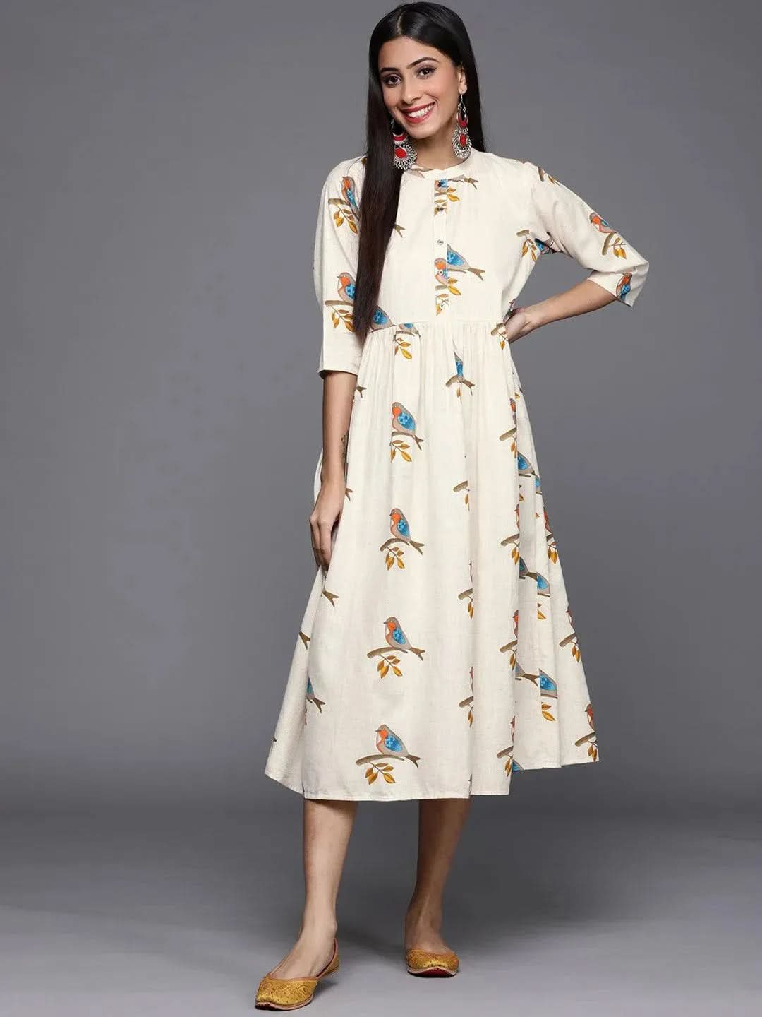 Buy Off White Printed Cotton Dress - 23352O- | Libas Ethnic Wear Online
Buy Off White Printed Cotton Dress - 23352O- | Libas Ethnic Wear Online